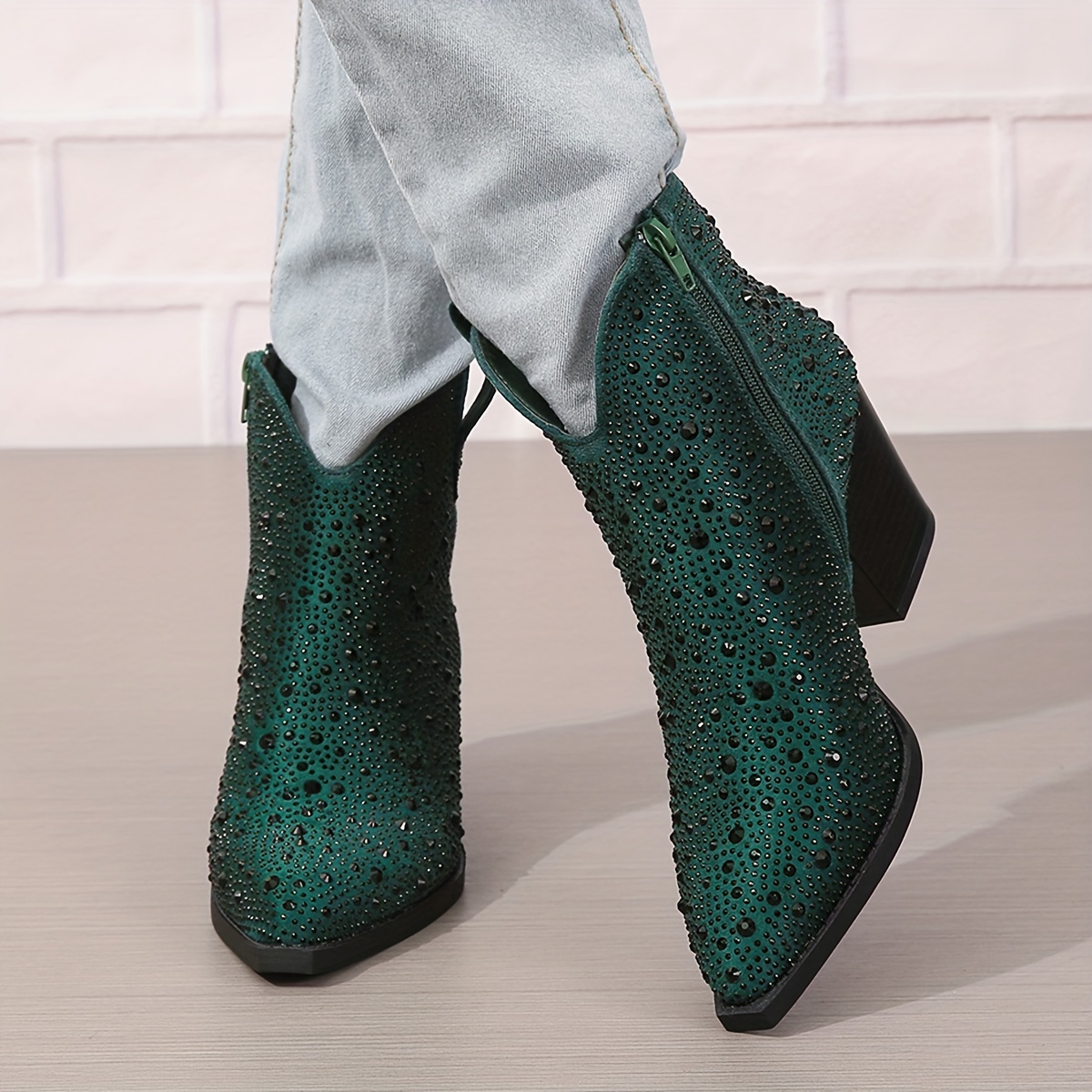 Green on sale ankle boots