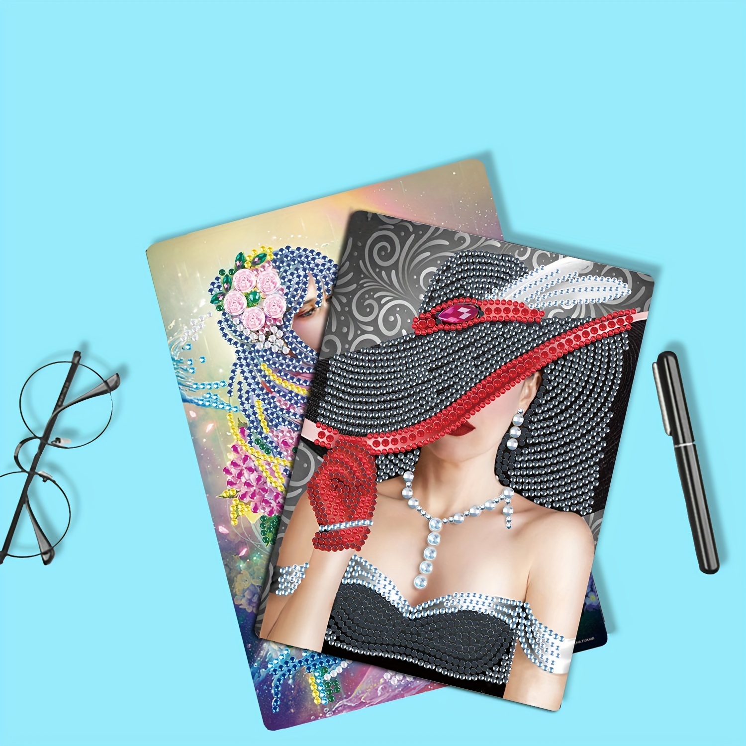 Artificial Diamond Painting Leather Notebook DIY Character Cover Shaped Diamond Diary