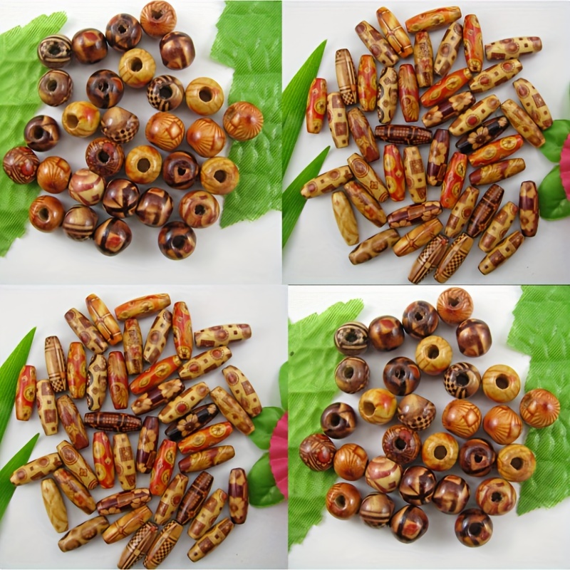 40mm Wooden Beads 29 Colors 25mm Round Natural Wood Beads,5Pcs