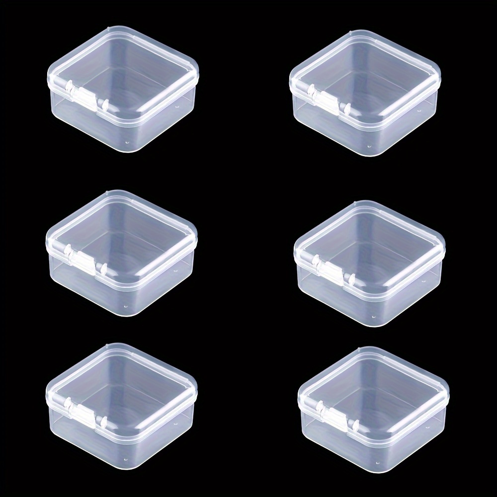 Blulu 12 Pieces Plastic Clear Storage Box Organizer with snap-tight closure  latch Mini small Storage Containers Cases with Hinged Lid Hobby Modular