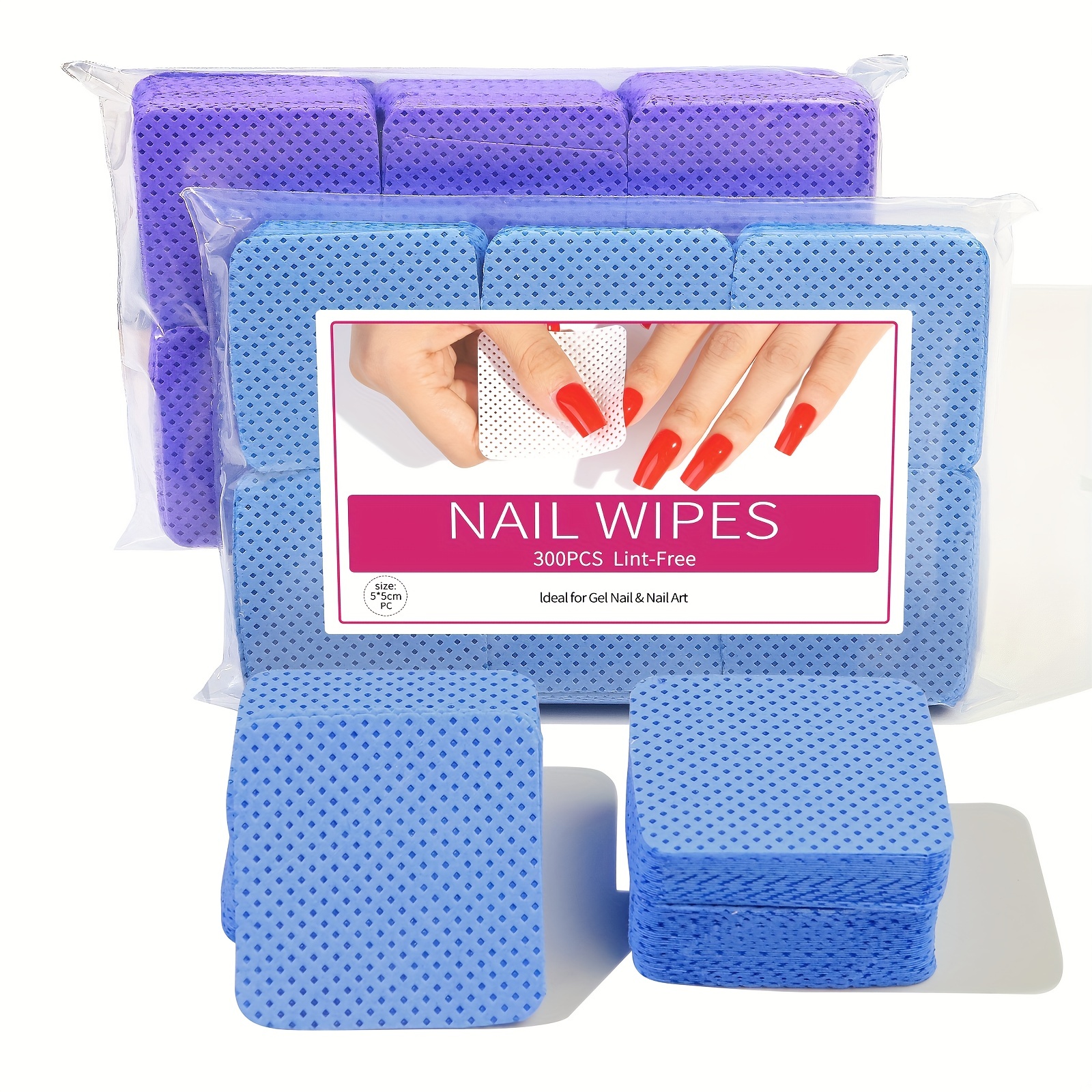 

300pcs Lint Free Nail Wipes, Soft Gel Nail Polish Remover Pads, Super Absorbent Eyelash Extension Glue Cleaning Wipes