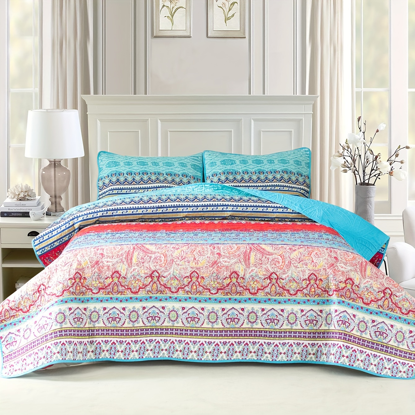 Bedsure Teal Comforter Set Queen - Bed in a Bag India