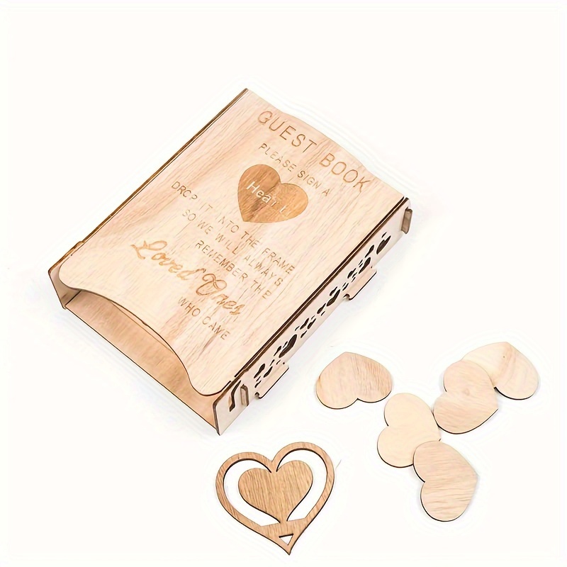 Set Libro Ospiti Matrimonio Cornice A Goccia 80 Cuori Legno - Temu