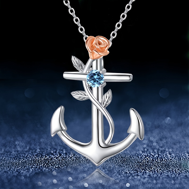 Heart Anchor Necklace 925 Sterling Silver Necklace for Women Nautical  Anchor Necklace 14K Rose Gold Plated Fashion Jewelry Gift for Women Her -  Walmart.com