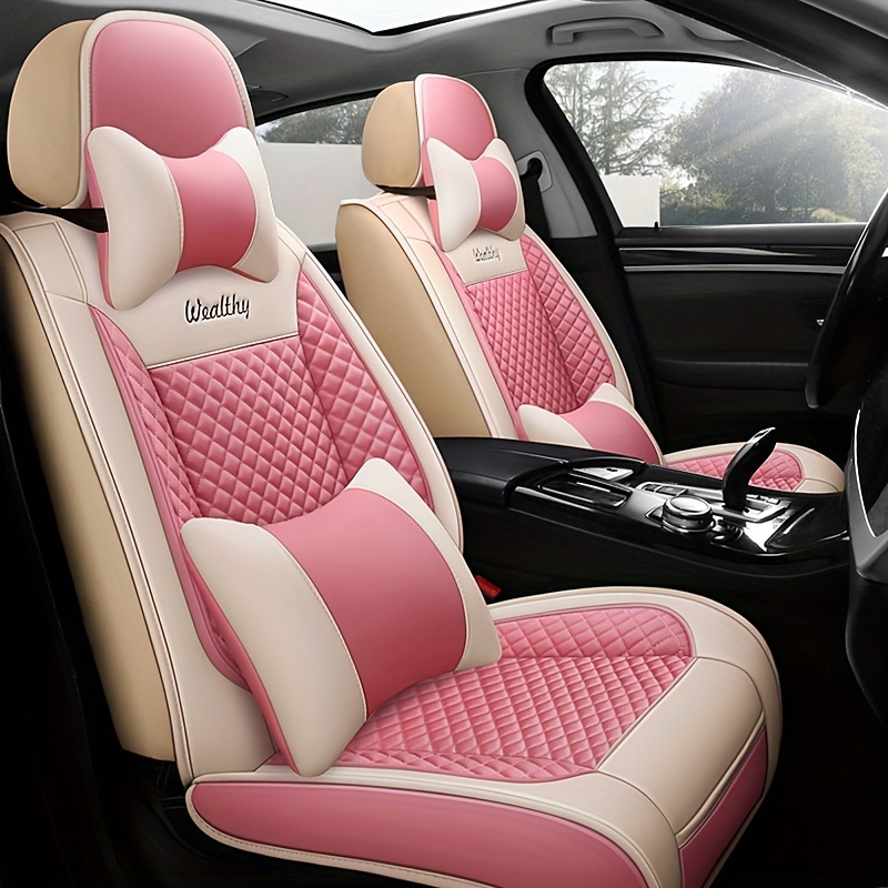 

Durable And Dirt-resistant Car Seat Covers For 5 Seats, Suitable For All Seasons, Made Of Pu Leather, Exclusively Designed For Goddesses, Popular Web Celebrity Seat Cushions