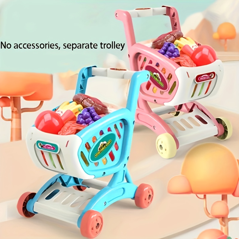Carrito de compras de supermercado grande para niños, juguetes de coche de  empuje, cesta de simulación de comida de frutas, casa de juegos de  simulación, nuevo - AliExpress