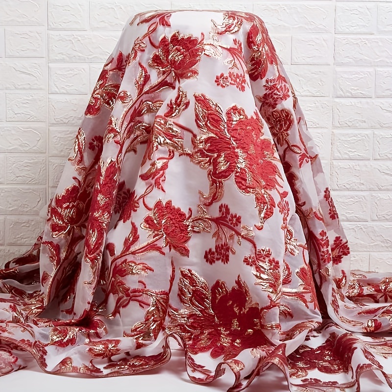 Red Satin Faced Organza - Fabrics & Fabrics