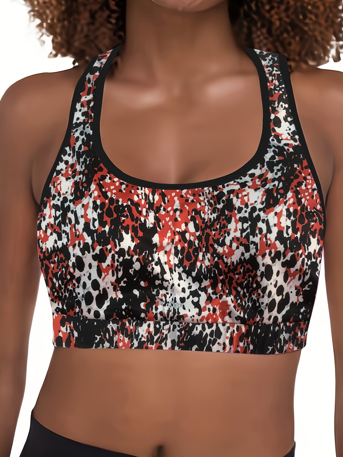 Ombre Stripe Print Sports Bra Shockproof Push Racer Back - Temu