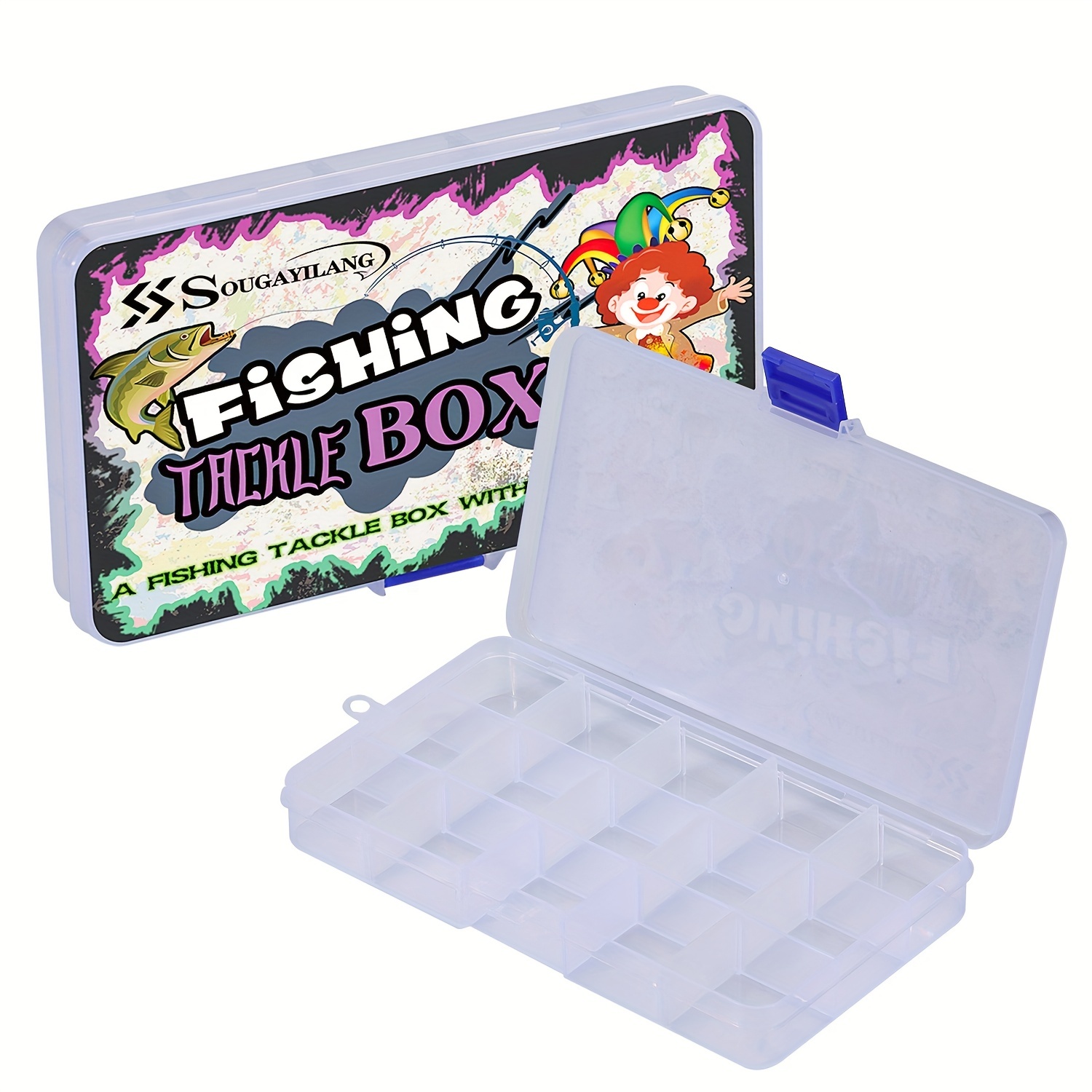 Sougayilang Fishing Bait Container - Plastic Lure Sorting Box With