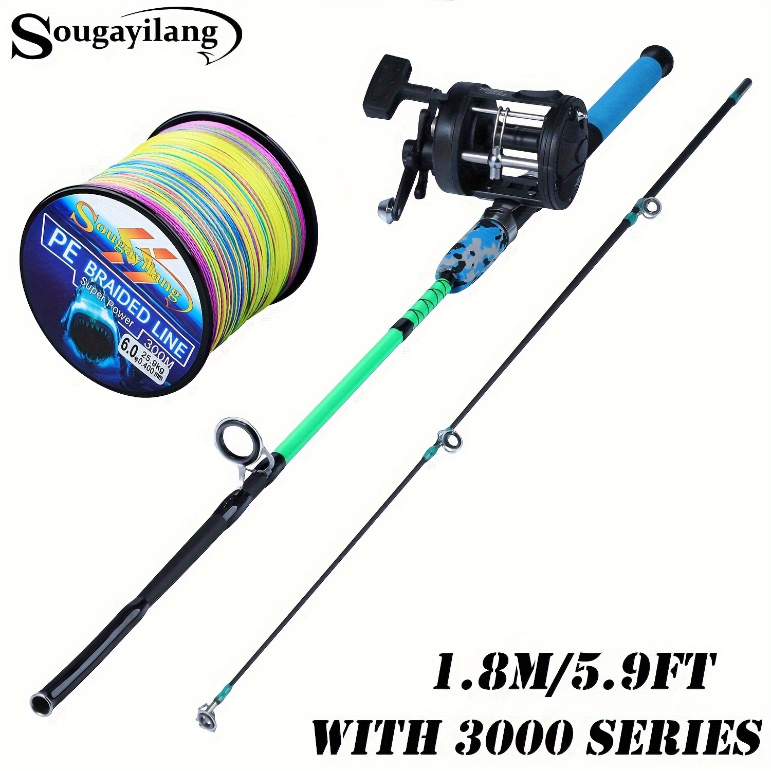 Sougayilang Fishing Rod and Reel Combo, Medium Fishing Pole with