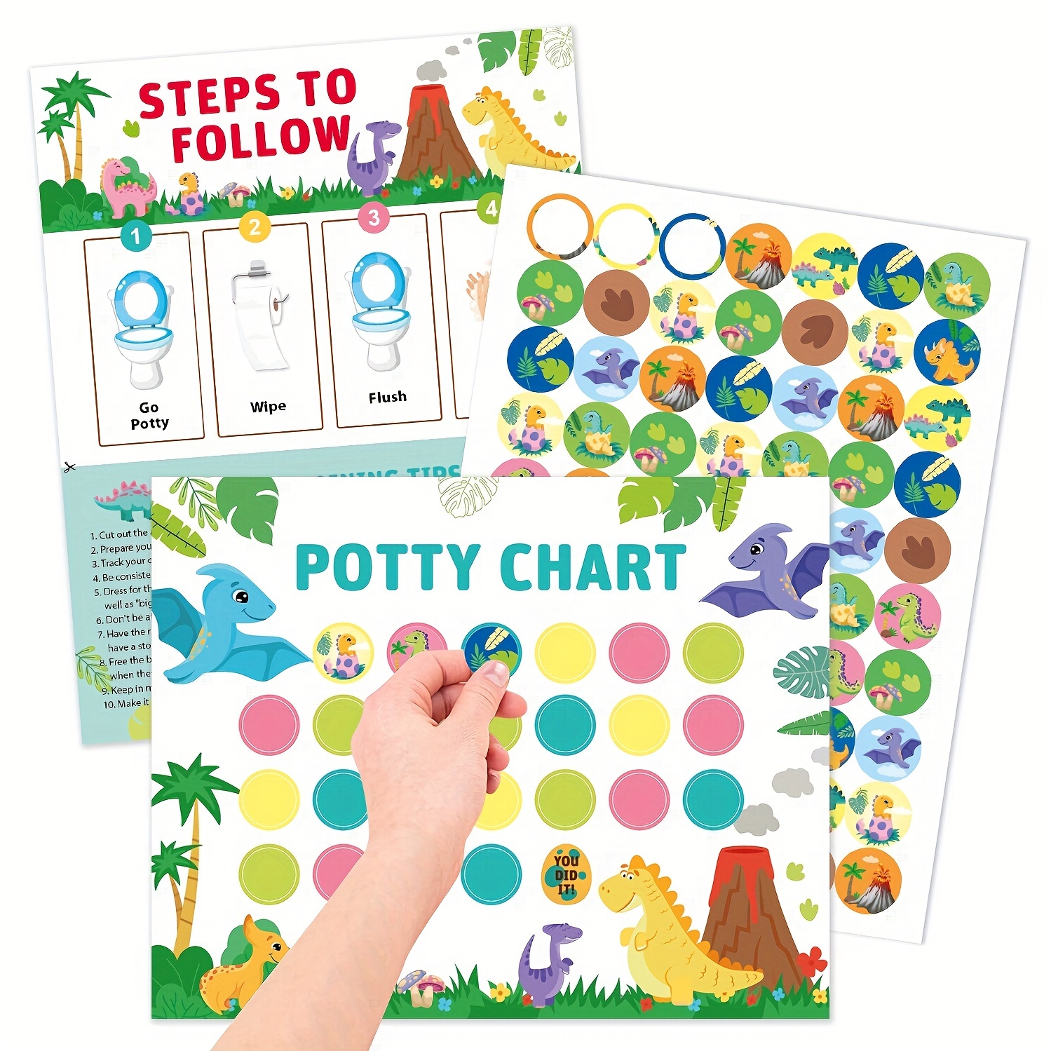 10pcs Magnetic Reusable Toddler Toilet Training Charts