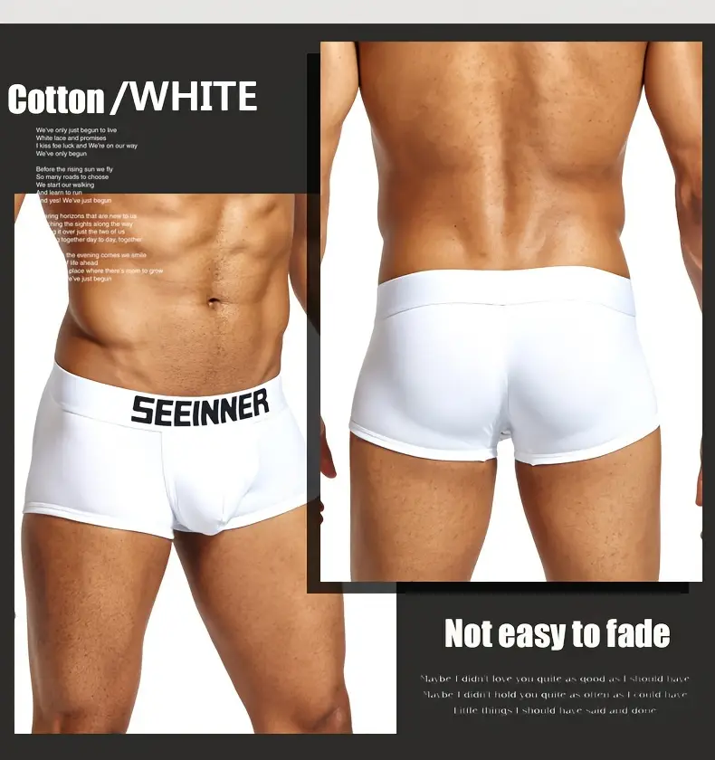 mens underwear cotton breathable comfy stretchy boxer trunks fashion boxer briefs shorts Product details 10