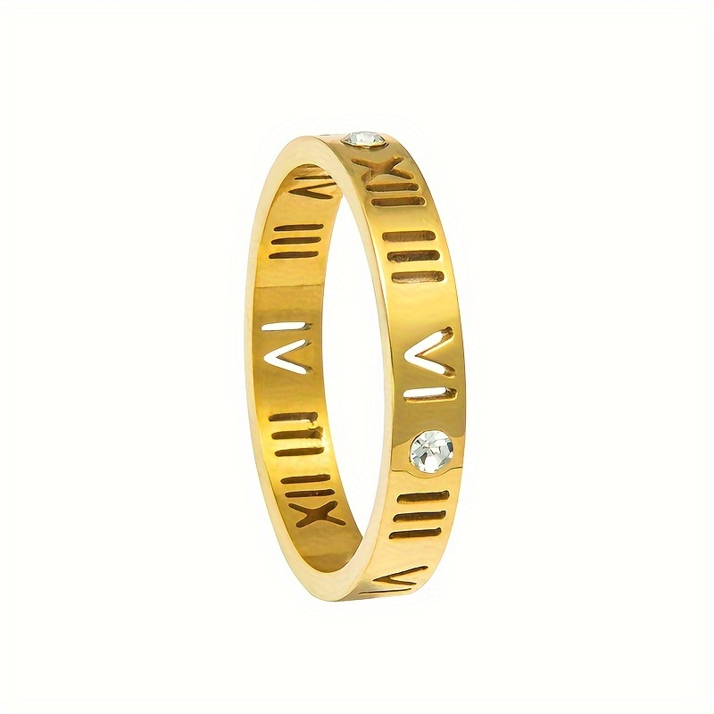 Cubic Zirconia Detail Hollow Out Roman Numerals Bracelet