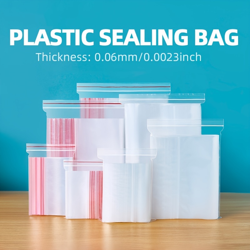 Clear Resealable Zip Plastic Bags, 2 Mil Thick Transparent Poly Bags With  Seal Zipper, Self Locking Plastic Bags For Coins, Screws, Small Items,  Jewelry Supplies, Snacks, Clothing - Temu