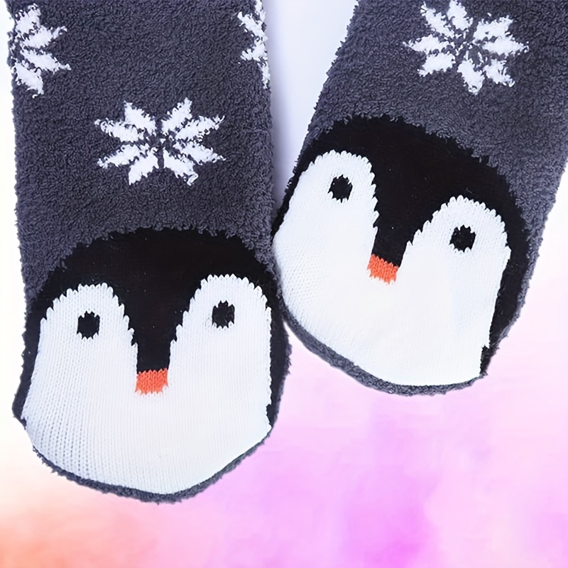 Winter Penguin Slipper Socks