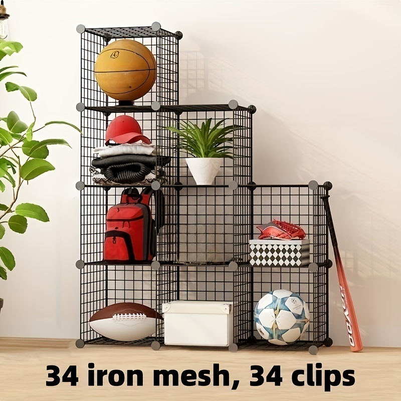 Freely Assembled Iron Mesh Pet Cage Accessories Storage Rack Temu