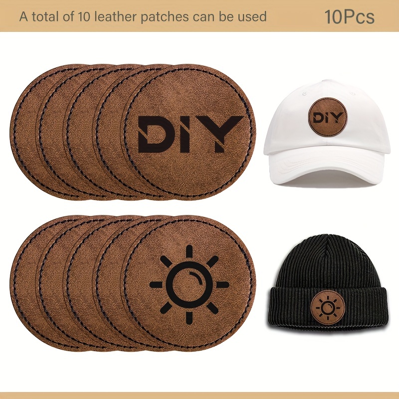 Laserable leatherette hat patches, laser friendly leatherette hat