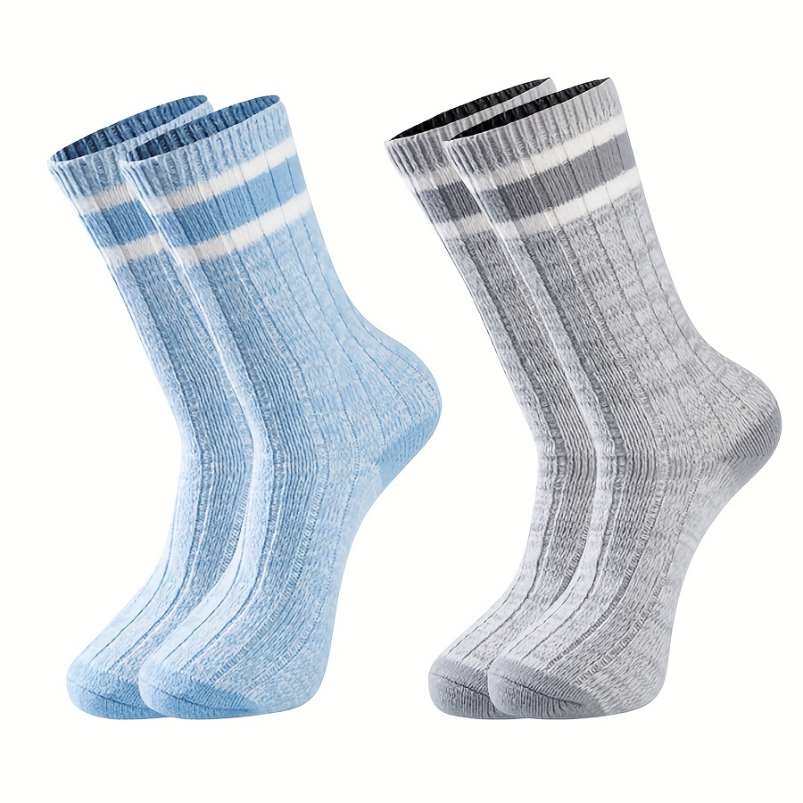 Striped Crew Socks Comfy & Breathable Women's Stockings