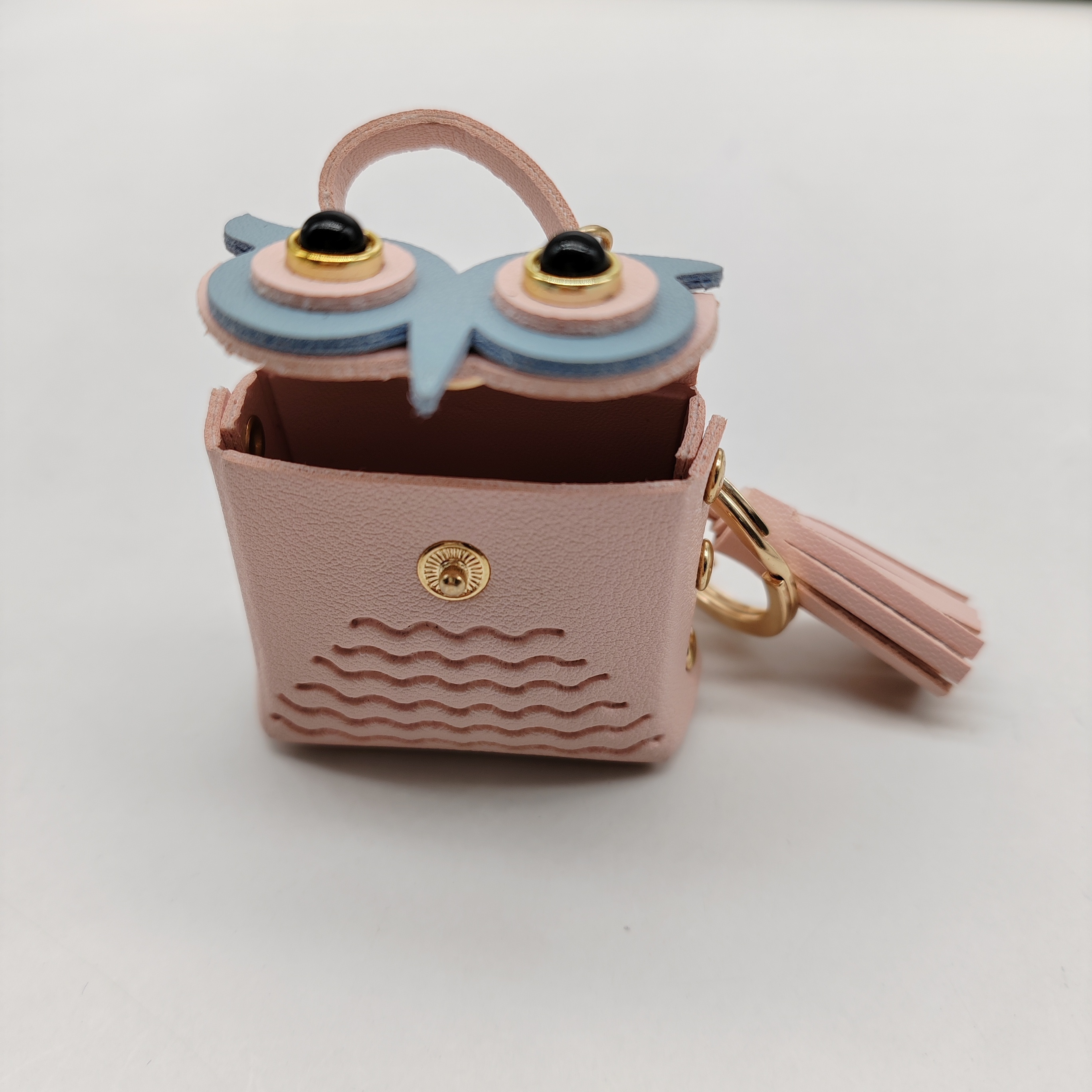 Pu Leather Owl Decor Bag Charm Keychain Key Ring Bag Pendant