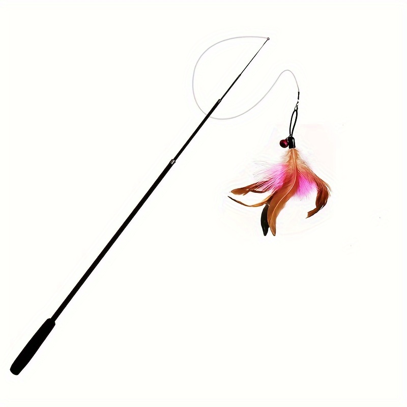 Cat Fishing Pole Toy Retractable Wand Cat Toy With Fish - Temu Australia