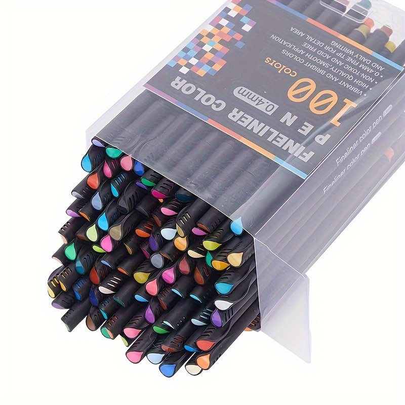 Fine Line Color Ink Pens, Set of 48 Unique Colors, Tip Size 0.4 mm
