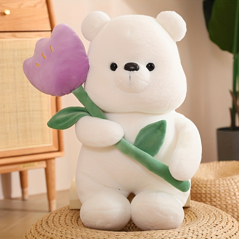 Oso Peluche Blanco 30cm – Flores y Detalles