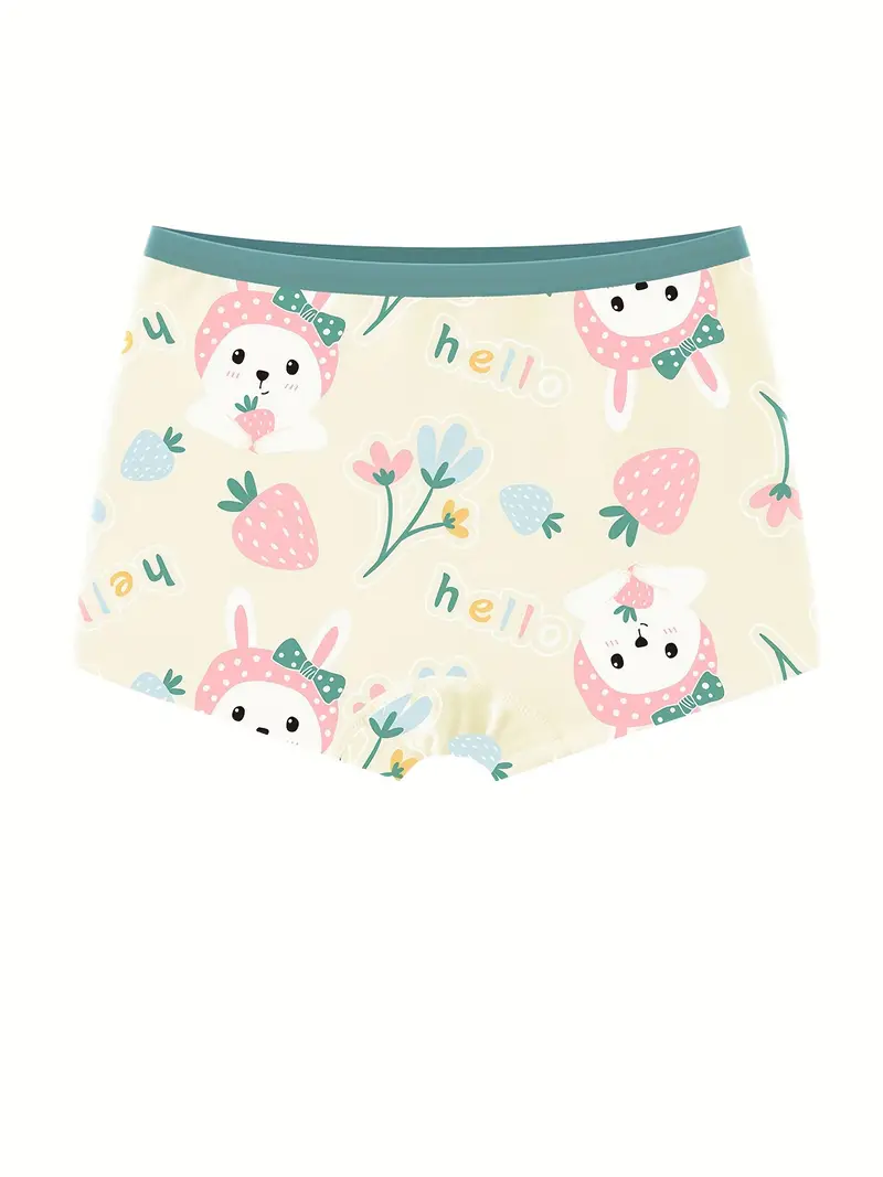 4piece/pack Teen Underwear Cotton Children Breathable Boxer Shorts Cartoon  Elephant Print Underpants for Toddler Boys 4 8 12 14Y