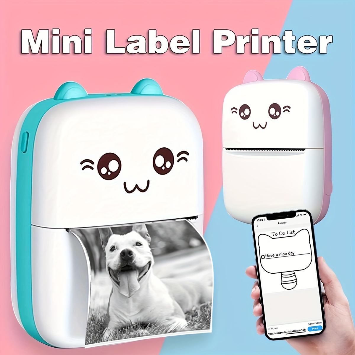 Imprimante D'étiquettes De Photo Portable Sans Fil Mini