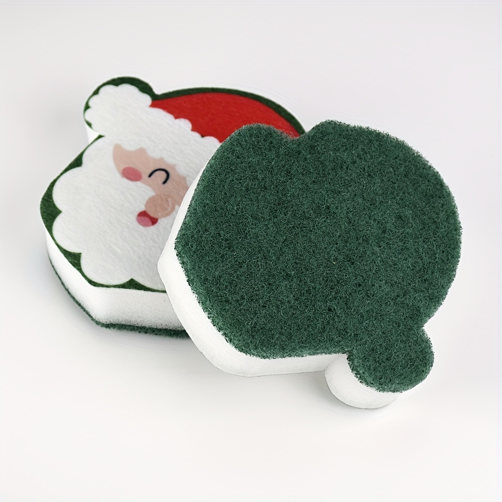 Christmas Sponge Wipe Cartoon Printing Scouring Pad - Temu