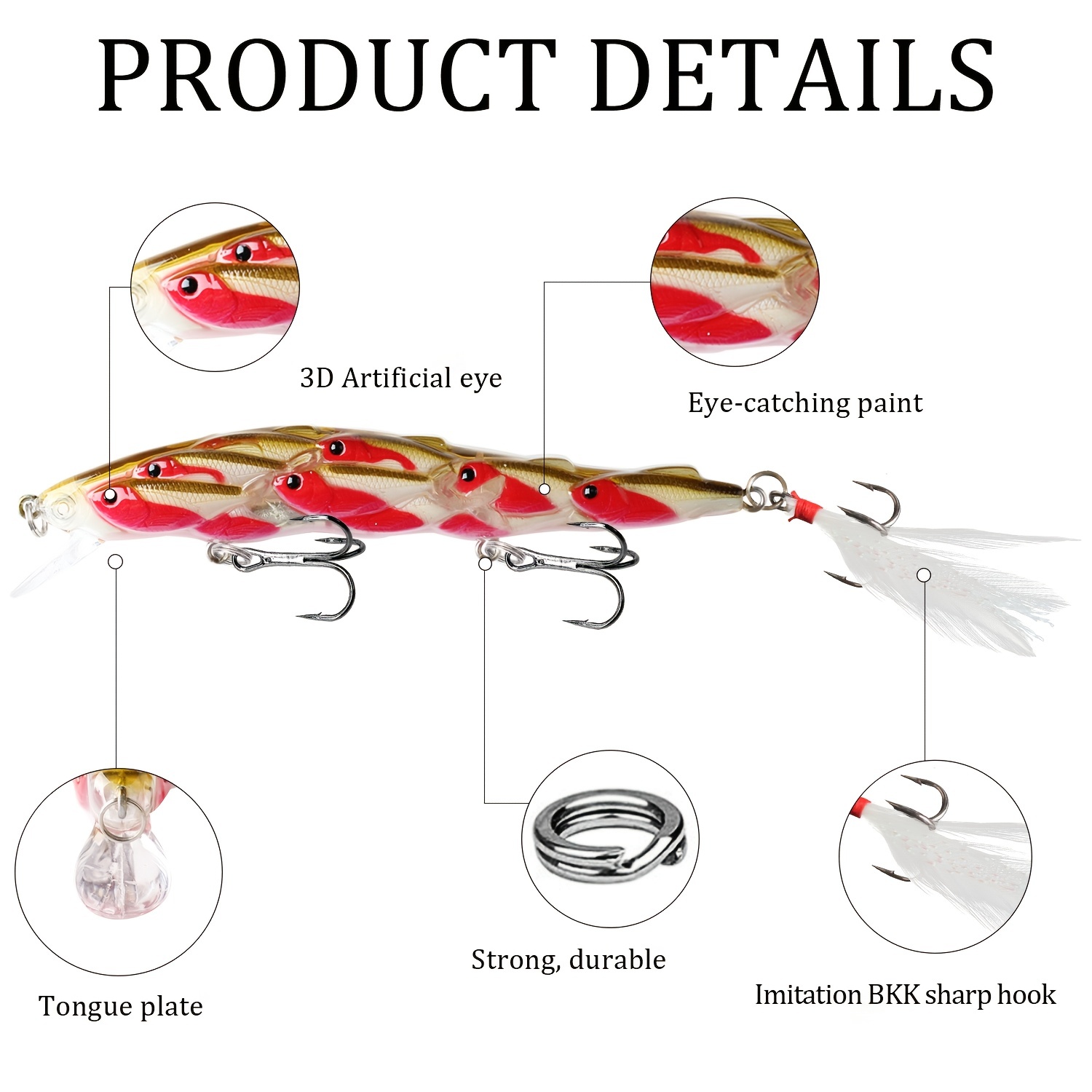 Durable Slow Sinking Fishing Lures Feather Simulation Design - Temu Portugal