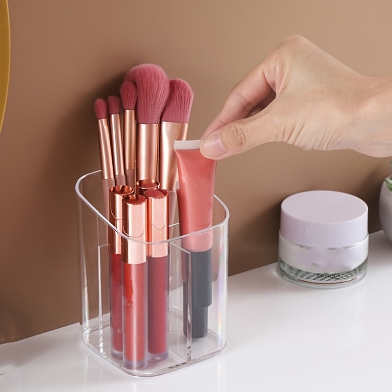 Acrylic Pen Holder with Transparent Makeup Brush Storage Box