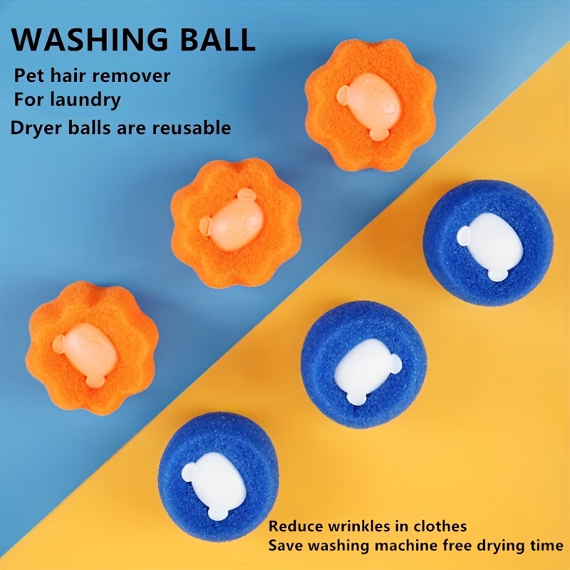 6pcs pet hair remover used in washing machine dryer ball reuse reduce wrinkles save washing machine free drying time details 2