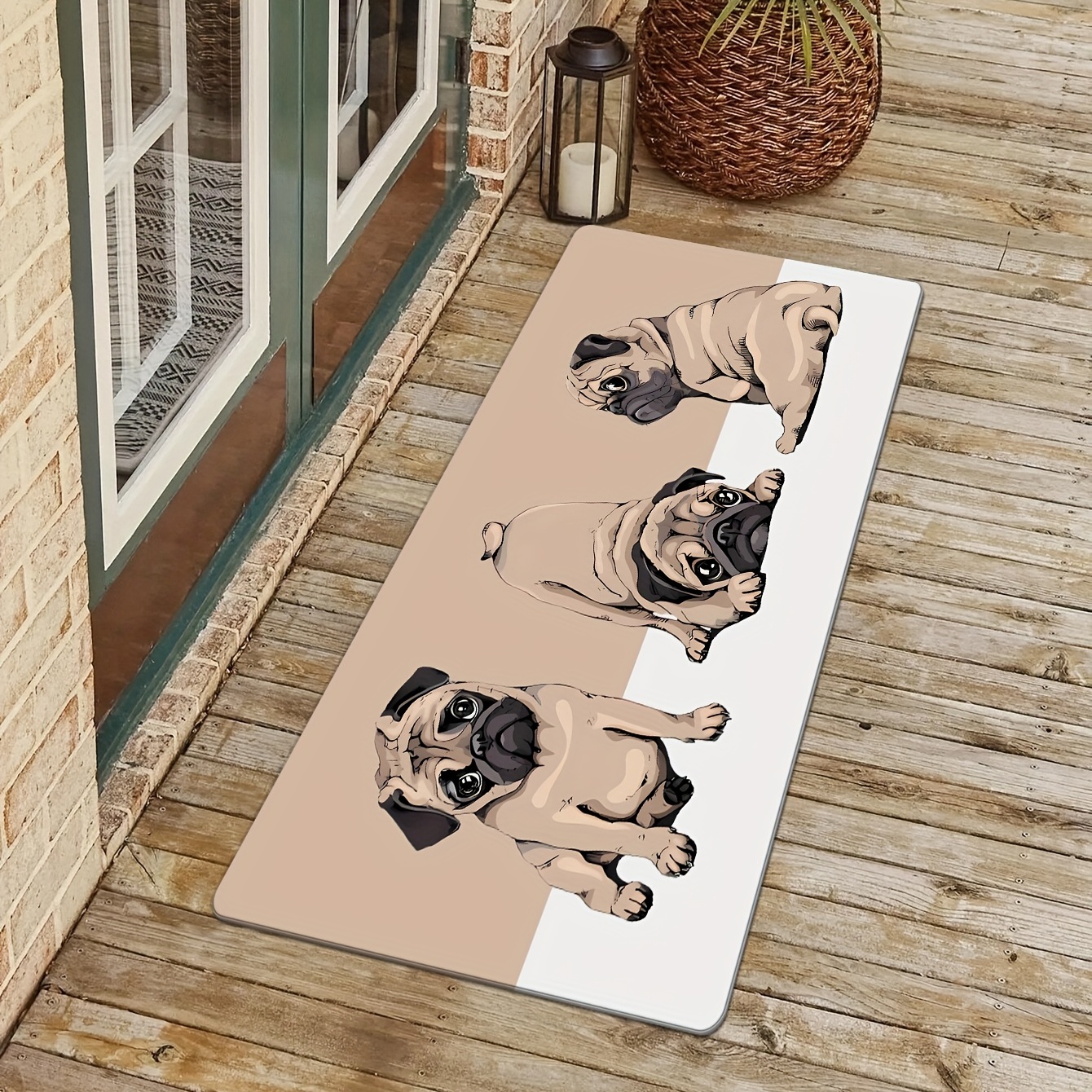 1pc Dog Pattern Indoor & Outdoor Rug, Modern Polyester Anti-slip Door Mat  For Home, All Season