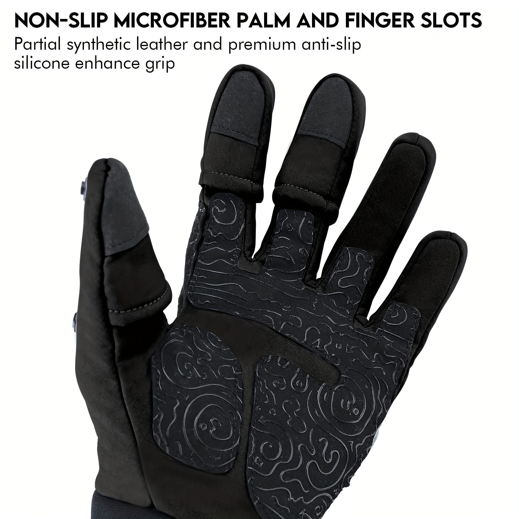Winter Fishing Gloves Waterproof Mitten 3 Fingers Cut Anti-slip