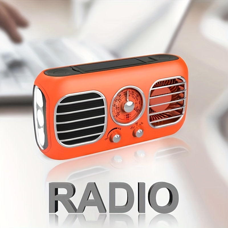 Radio Portatile Stereo Usb Bluetooth Mp3 microSD Ricaricabile Solare Mini  AM FM
