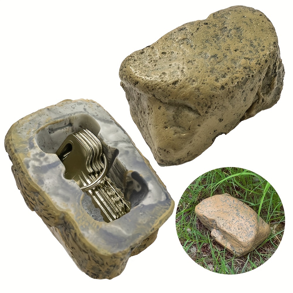 Stone Shape Fake Rock Storage Case Real-Looking Spare Key Box Home Yard  Ornament
