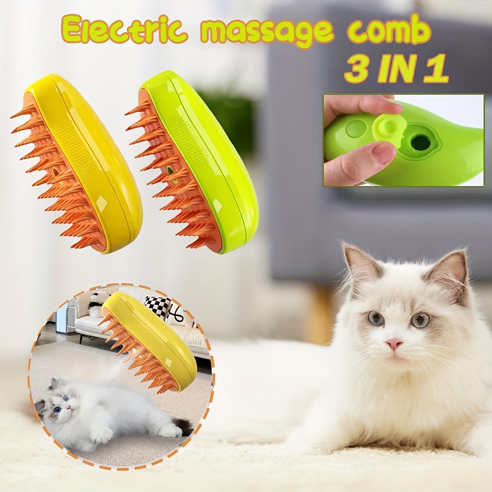 Electric Spray Cat Hair Brush 1 Cat Steam Brush Pet Dog - Temu