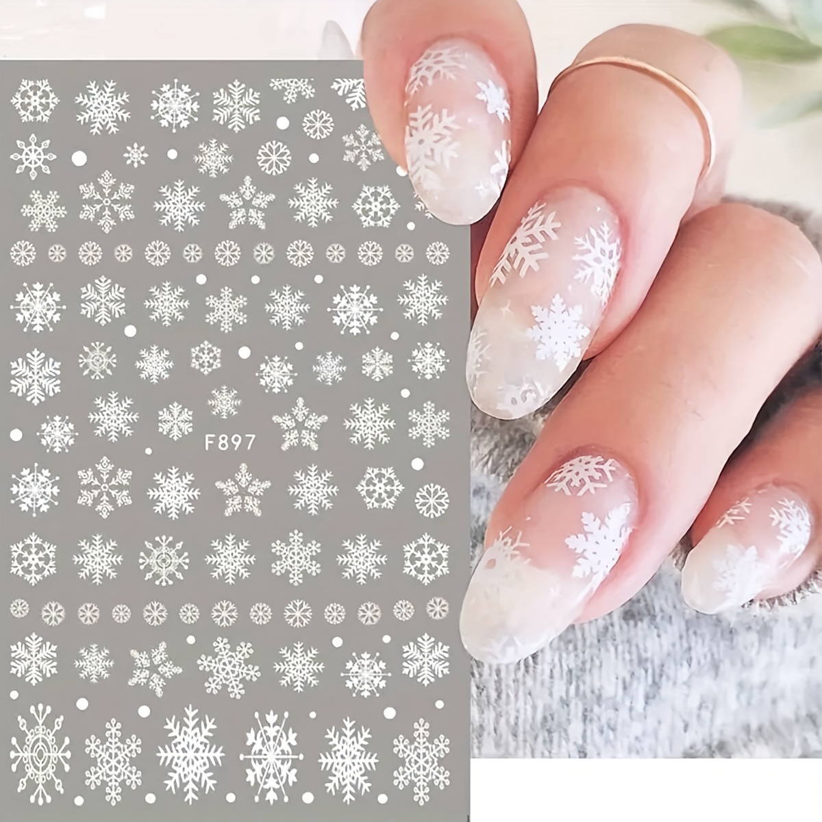 White Glitter Snowflakes Nail Art Stickers for Winter Manicure Sparkly  Decals New Year Xmas Charming Nail Art Decoration SAF894 - AliExpress