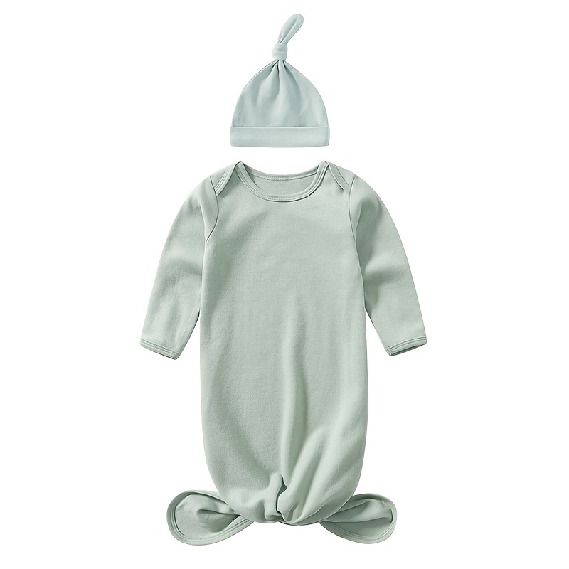 Spring Summer Baby Pajamas with Hat Set