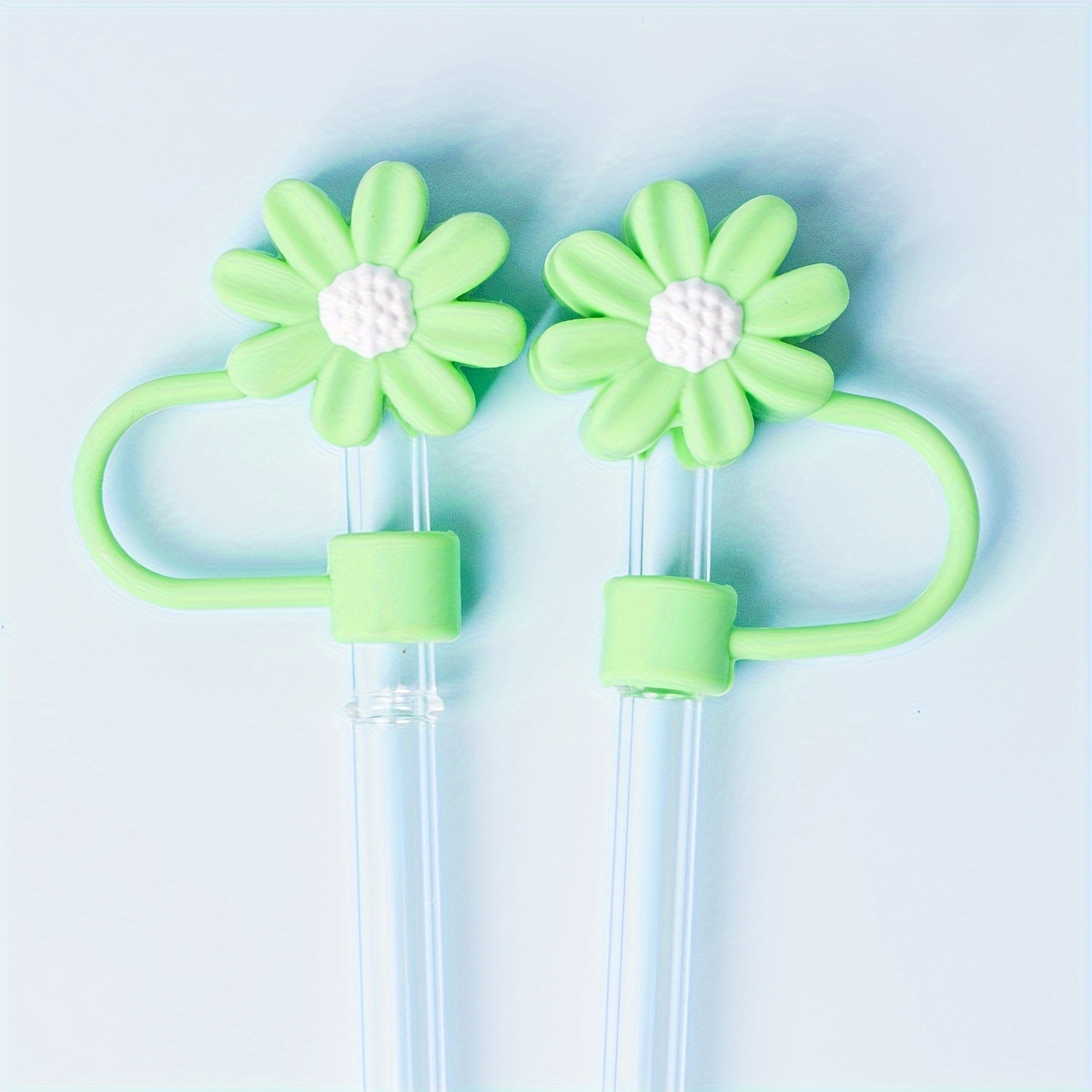 Straw Tips Cover Reusable Straw Toppers Kawaii Flower - Temu