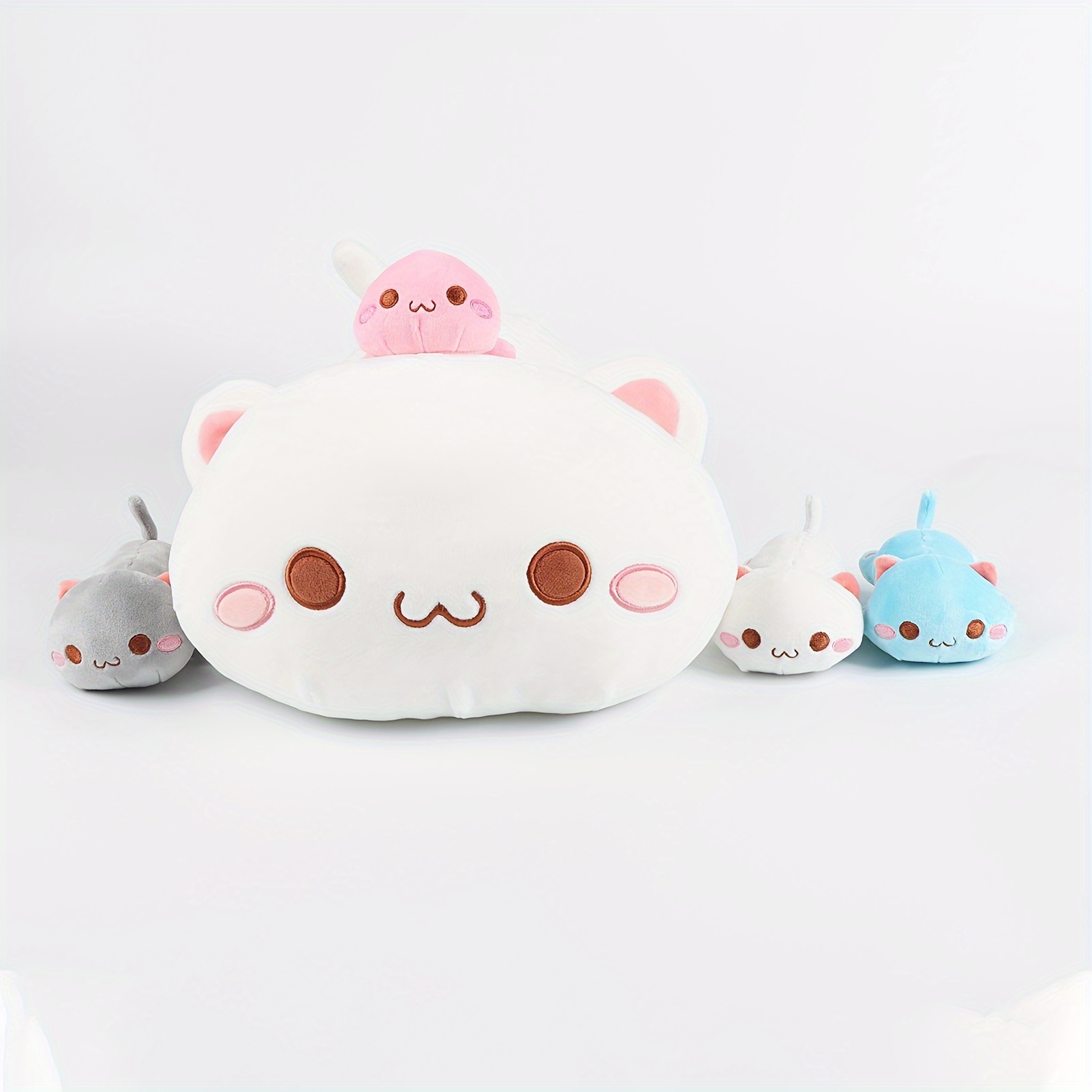  PEACHCAT Cute Cat Plush Pillow Kitten Plushie Kawaii