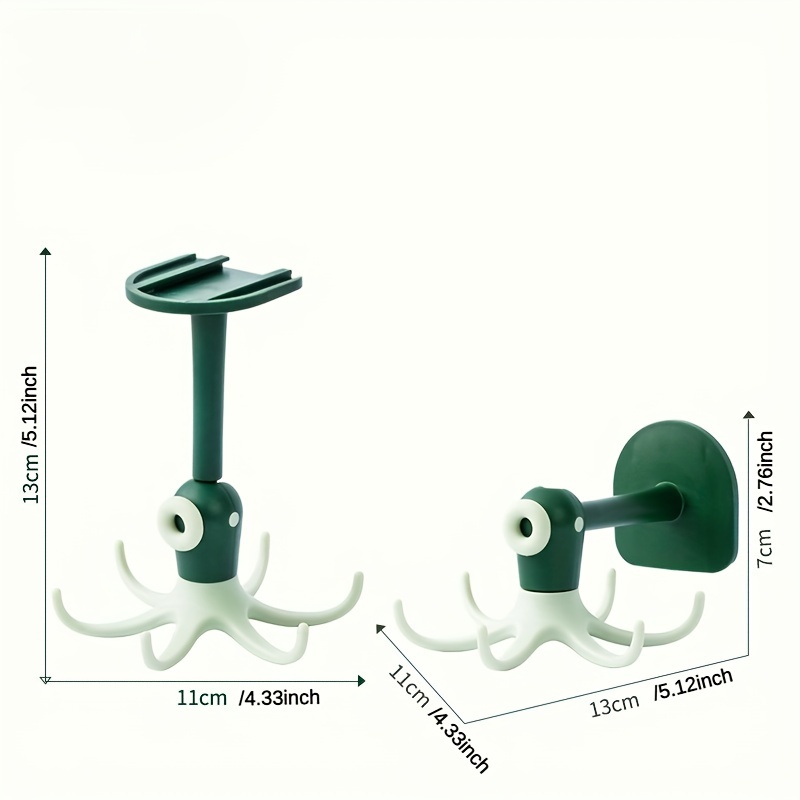 Octopus Shaped Wall Hook Kitchen Bedroom Rotating Spatula - Temu