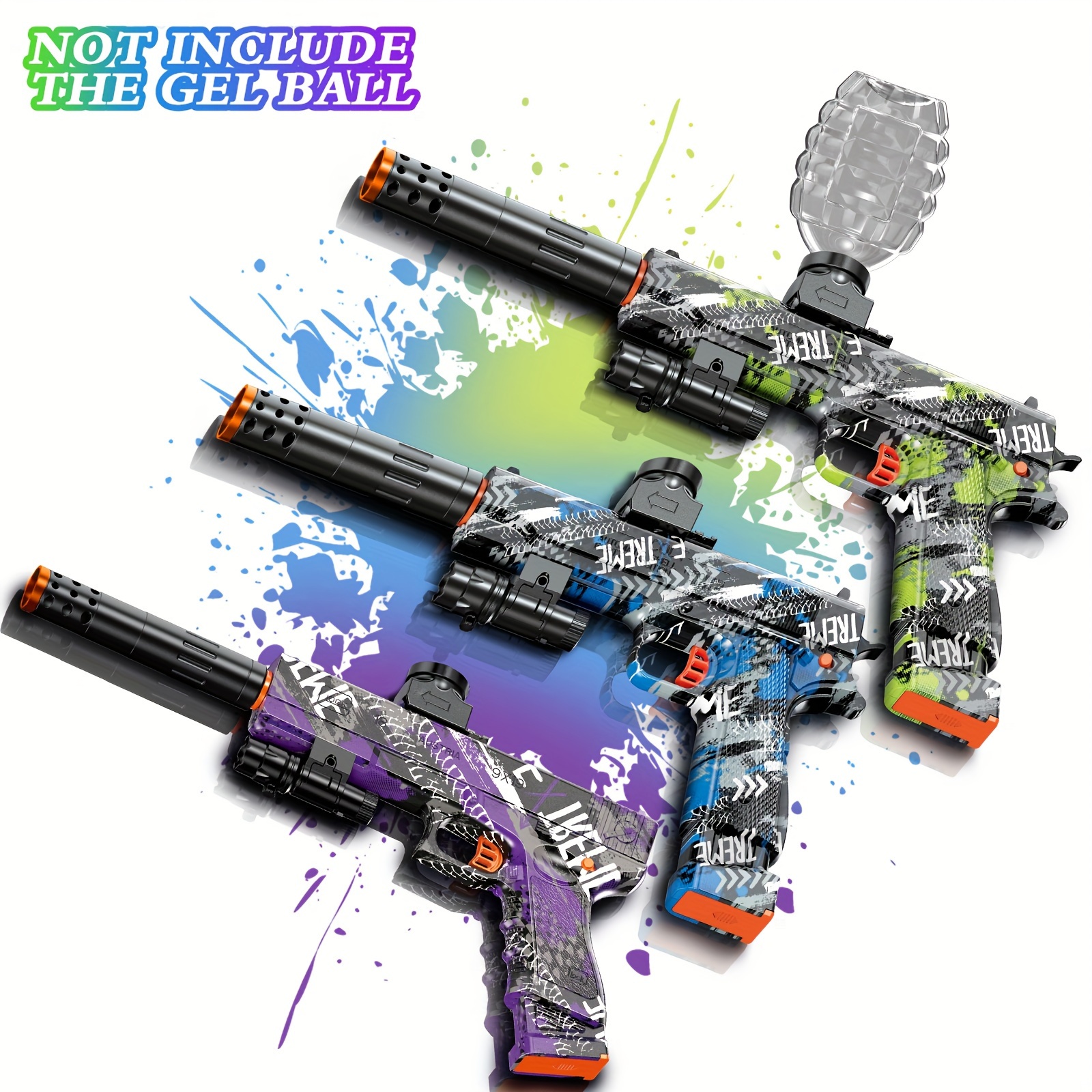 BIU BLASTER Gel Ball Blaster Electric Splatter Ball Blaster Highly  Assembled Toy Blasters Outdoor for Age 14+ Years