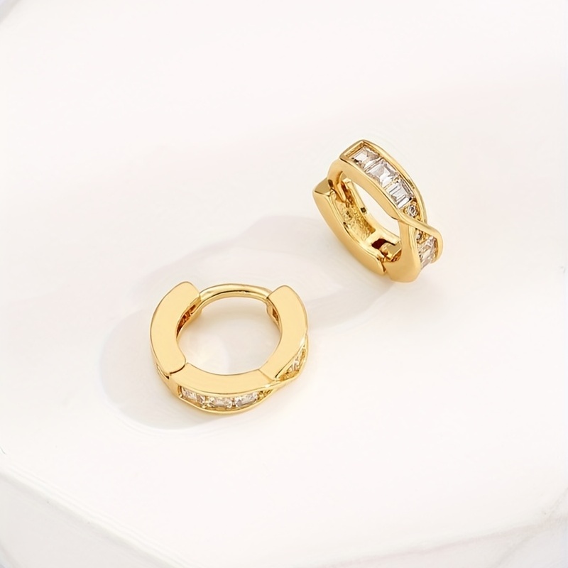 Men's Rhinestone Cross Earrings