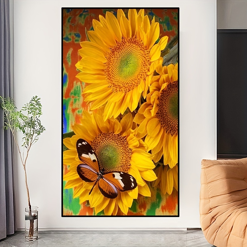 1pc 7.87x7.87inch 5D DIY Diamond Painting For Adults And Beginners Beach  Sunflower Diamond Painting For Living Room Bedroom Decoration