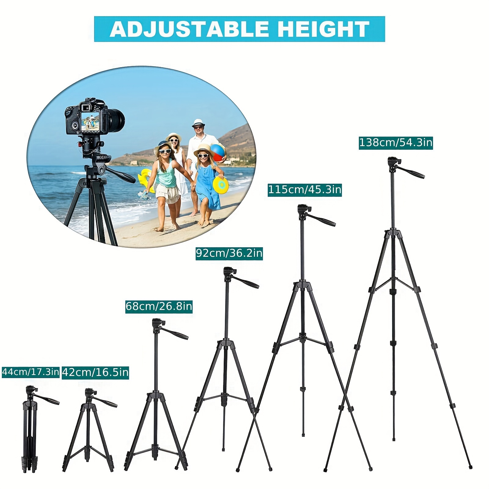 Tripie Para Camara Profesional 360° Portatil 138 Cm –