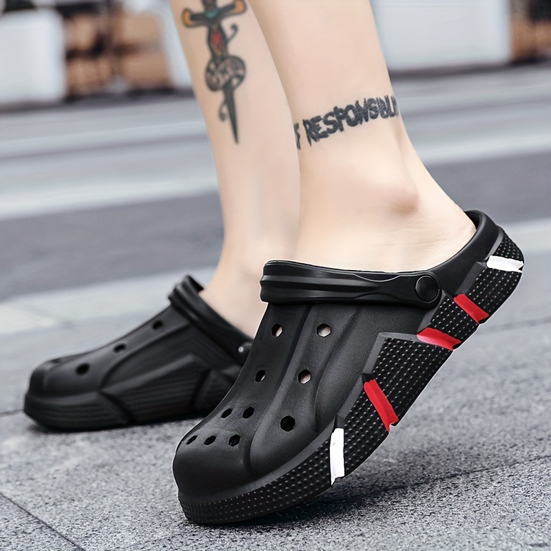Men's Comfortable Platform Clogs Hollow Out Non Slip Garden Shoes