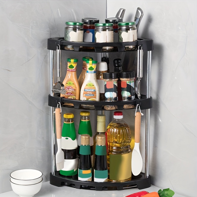 Organizzatore da cucina di alta qualità Rack da cucina a parete nero senza  punzonatura accessori da cucina multifunzione per spezie