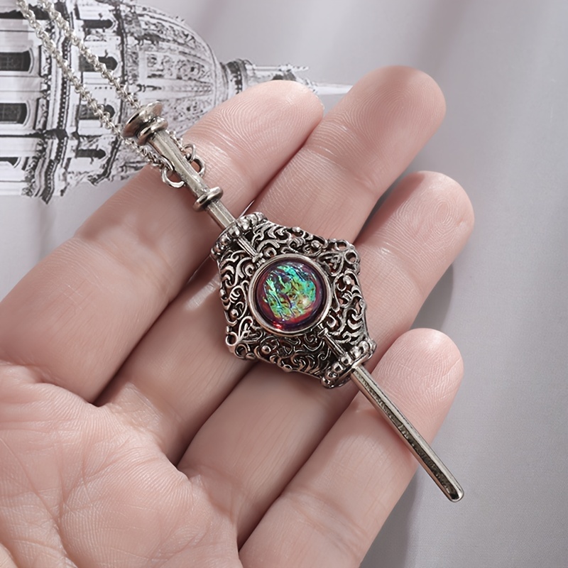 Beautifully Engraved Magic World Necklace, Wand Magic Stone Pendant Men's  Necklace Fashion Jewelry Gift - Temu Germany