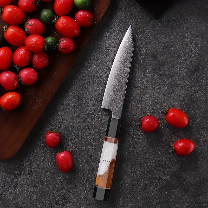 Fruit Paring Knife, Damascus Steel Japanese Vg10 Knife, Ultra Sharp Blade  And Ergonomic Handle, Multifunctional Fruit Knife With Sheath - Temu